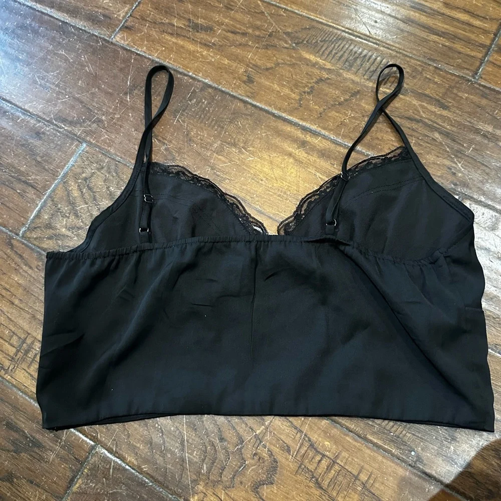 Princess Polly Black Lace‎ Crop Top Bandeau Size 12